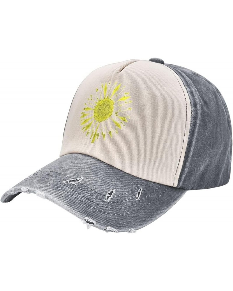 Sunflower Lyrics Adult Washed Cowboy Hat Baseball Hat Outdoor Travel Hat Denim Hat Gray $19.57 Cowboy Hats