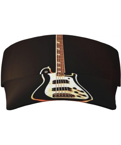 Black Guitar Sunshade Empty top hat, Breathable, Velcro Adjustable Cap, with Sweatband, no Blocking Sight, Tennis Ball Cap, S...