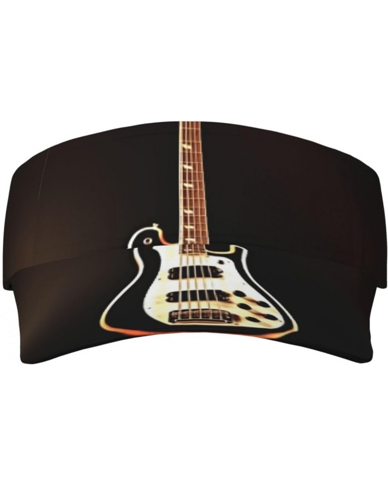 Black Guitar Sunshade Empty top hat, Breathable, Velcro Adjustable Cap, with Sweatband, no Blocking Sight, Tennis Ball Cap, S...