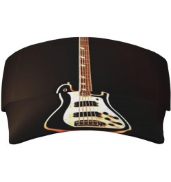 Black Guitar Sunshade Empty top hat, Breathable, Velcro Adjustable Cap, with Sweatband, no Blocking Sight, Tennis Ball Cap, S...