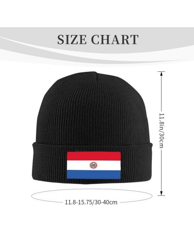 Paraguay Flag Knitted Hat Womans Men's Warm Knit Cuffed Skull Cap Knit Hat Ski Hat Pullover Hat Sports Cap Black $9.91 Skulli...