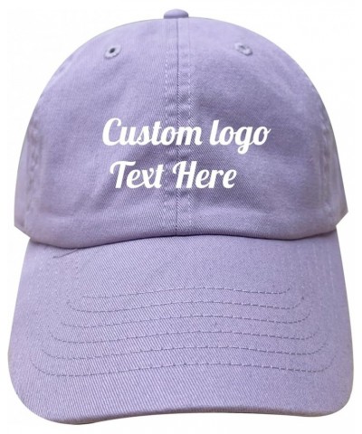 Ps1400 Unisex Pastel Stitching Embroidery Custom Logo Text Cotton Baseball Caps Lilac $10.25 Baseball Caps