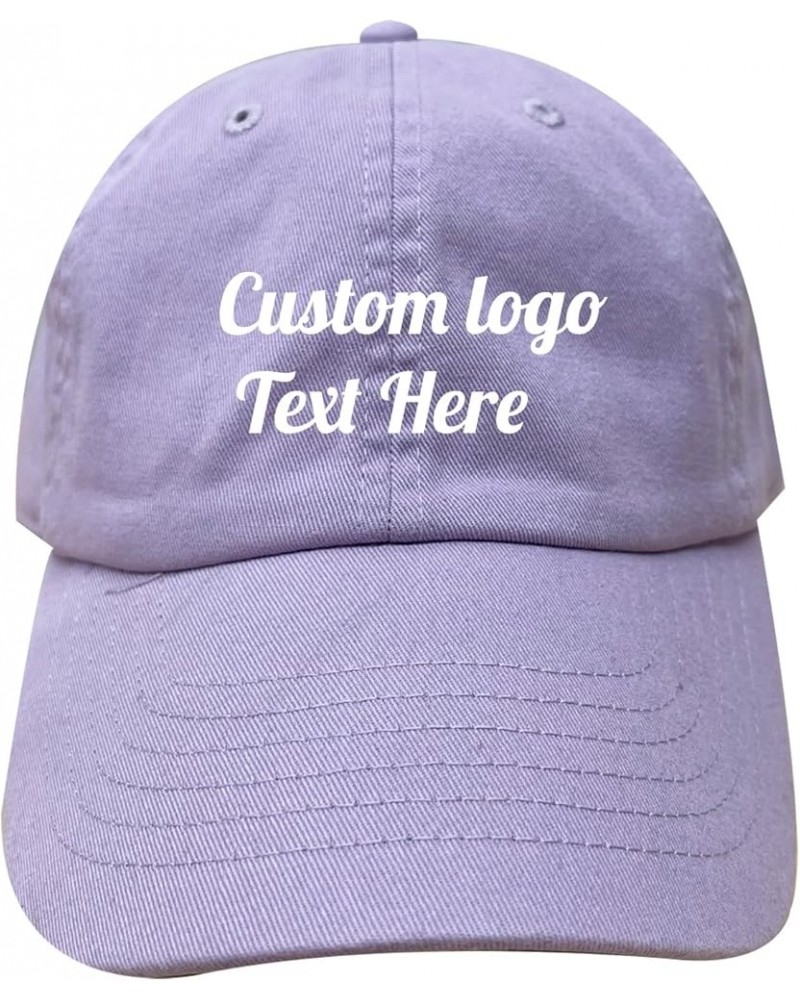 Ps1400 Unisex Pastel Stitching Embroidery Custom Logo Text Cotton Baseball Caps Lilac $10.25 Baseball Caps