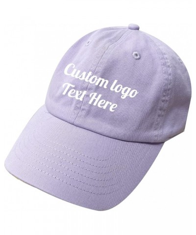 Ps1400 Unisex Pastel Stitching Embroidery Custom Logo Text Cotton Baseball Caps Lilac $10.25 Baseball Caps