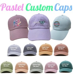 Ps1400 Unisex Pastel Stitching Embroidery Custom Logo Text Cotton Baseball Caps Lilac $10.25 Baseball Caps