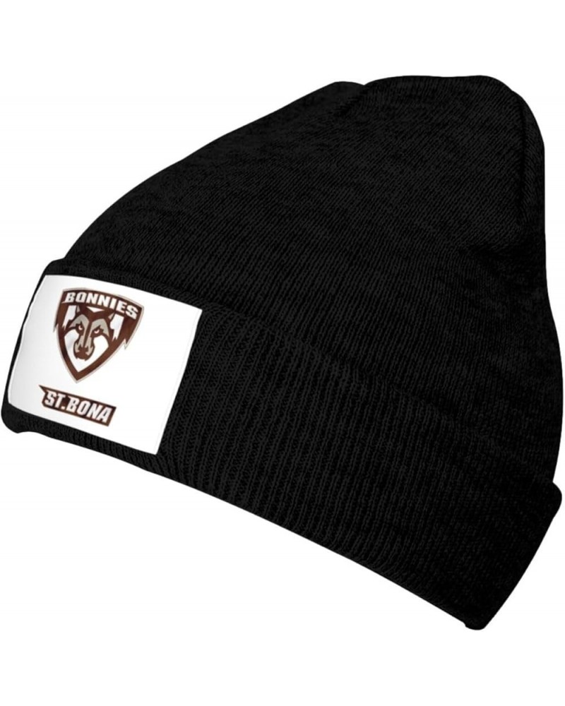 St Bonaventure University Logo Stretch Knit Hat for Men Women Winter Warm Cap Black $7.36 Skullies & Beanies