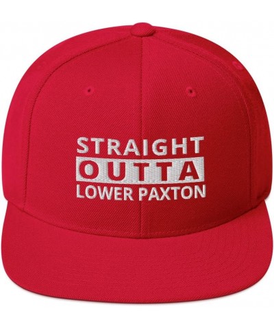 Straight Outta Lower Paxton Snapback Hat Pensivlania Red $15.58 Baseball Caps