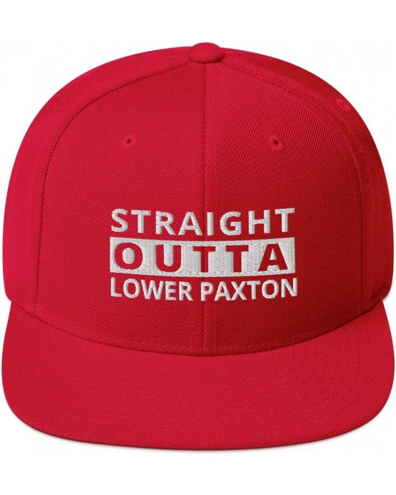 Straight Outta Lower Paxton Snapback Hat Pensivlania Red $15.58 Baseball Caps