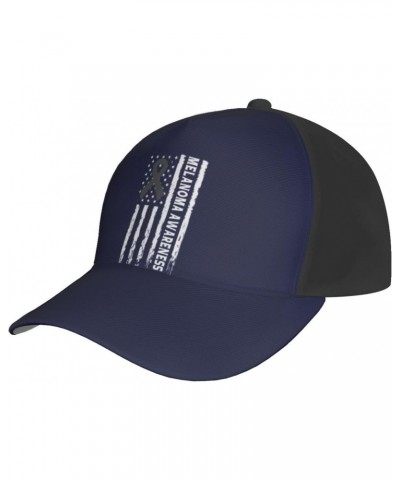 Us Flag Black Ribbon Melanoma Awareness Cap Tucker Hat Adjustable Sports Baseball Caps1 $12.78 Baseball Caps