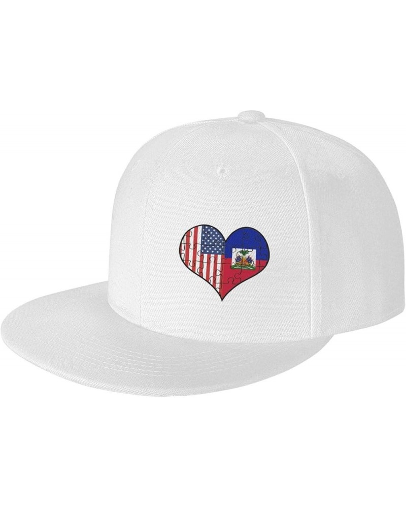 Snapback Baseball Cap Love Heart Puzzle Haiti Flag Hat White $10.07 Baseball Caps