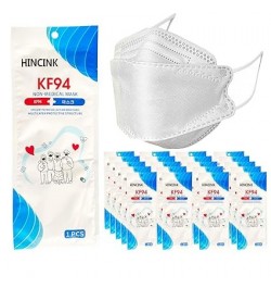 [30 Pack]Kf94 Masks [Individually Packaged] Unisex, 4-Layer Mask, Tri-Folding Style for Adult and Older (30Pcs, Pink) White 1...