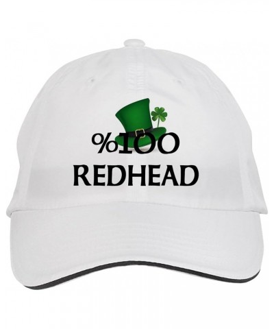 100% Redhead Irish Ireland Hat Adjustable Cap, DesL27 White $12.37 Baseball Caps