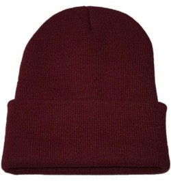 Women's Cuffed Knit Beanie Winter Hats Knit Skull Cap Warm Stocking Hats Running Skull Cap Daily Beanie Hat Wine $8.52 Skulli...