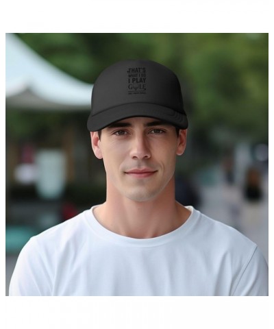 That's What I Do I Play Golf and I Know Things Cap Fashion Trucker Baseball Hat Unisex Black $10.75 Baseball Caps