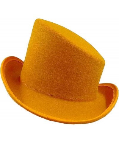 Vintage Top Felt Hat Victorian Fedora Low Profile Topper Hats Derby Cap for Magician Dress Up Party Yellow $12.49 Fedoras