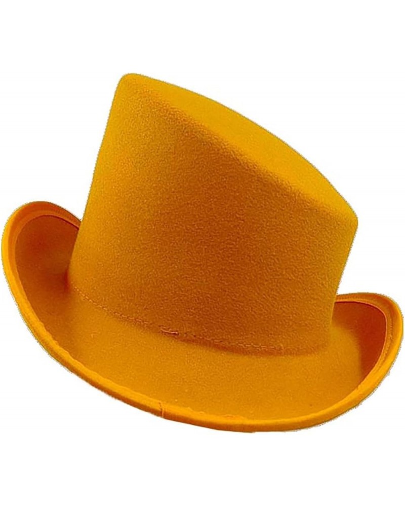 Vintage Top Felt Hat Victorian Fedora Low Profile Topper Hats Derby Cap for Magician Dress Up Party Yellow $12.49 Fedoras