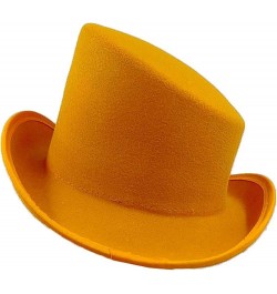 Vintage Top Felt Hat Victorian Fedora Low Profile Topper Hats Derby Cap for Magician Dress Up Party Yellow $12.49 Fedoras