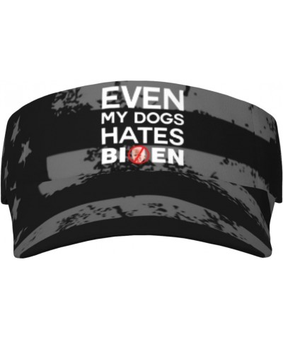 Even My Dog Hates Biden Unisex Sun Visor Cap - Ultimate UV Protection for Stylish Outdoor Fun! Black $11.26 Visors