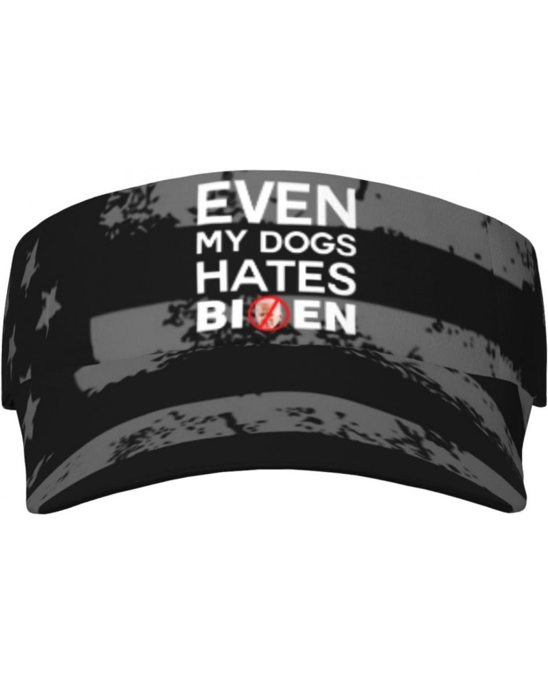 Even My Dog Hates Biden Unisex Sun Visor Cap - Ultimate UV Protection for Stylish Outdoor Fun! Black $11.26 Visors