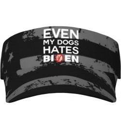 Even My Dog Hates Biden Unisex Sun Visor Cap - Ultimate UV Protection for Stylish Outdoor Fun! Black $11.26 Visors