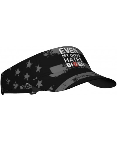 Even My Dog Hates Biden Unisex Sun Visor Cap - Ultimate UV Protection for Stylish Outdoor Fun! Black $11.26 Visors