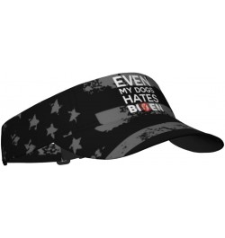 Even My Dog Hates Biden Unisex Sun Visor Cap - Ultimate UV Protection for Stylish Outdoor Fun! Black $11.26 Visors