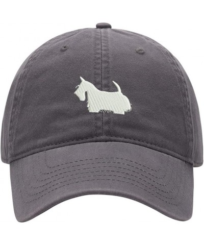 Baseball Cap Men Women Scottish Terrier Embroidered Unisex Classic Adjustable Strapback Dad Hat Grey $13.72 Baseball Caps