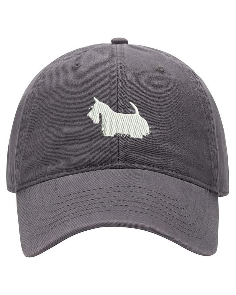 Baseball Cap Men Women Scottish Terrier Embroidered Unisex Classic Adjustable Strapback Dad Hat Grey $13.72 Baseball Caps