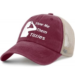 Show Me Them Titties Hat Women Humor Tennis Hat for Men AllBlack Cap Cute for Plumber Deep Rose $11.64 Baseball Caps