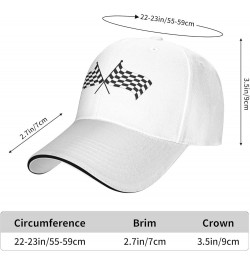 Checkered Flags Race Car Flag Snapback Cap Unisex-Adult Trucker Hat Adjustable Baseball Cap Denim Casquette Caps White $15.06...