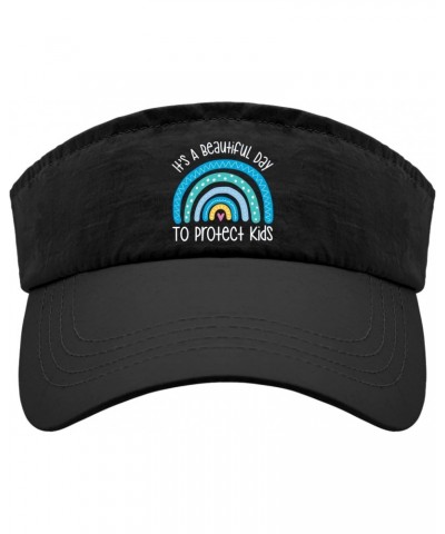 Child Abuse Prevention Caps Sun Visors for Women Sun Visor Hats Flodable Sun Protection Hat $11.43 Visors