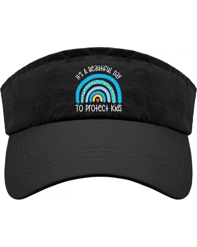 Child Abuse Prevention Caps Sun Visors for Women Sun Visor Hats Flodable Sun Protection Hat $11.43 Visors