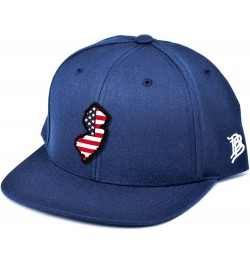 New Jersey PVC Patriot Patch Classic Snapback Hat - One Size Fits All Navy $19.59 Baseball Caps