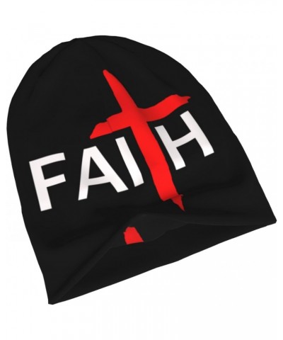 Jesus Christian Faith Cross Beanie Hat Winter Warm Stretch Skull Cap Soft Knitted Hats for Men Women Black_52 $9.45 Skullies ...