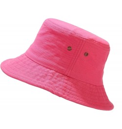 Bucket Hat Unisex Pure Cotton & Denim UPF 50 Packable Summer Travel Beach Sun Hat Beach Hat Men Hot Pink $9.12 Bucket Hats