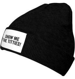 Show Me The Titties Gifts for Women Men Black Beanie Hats for Men Winter Slouchy Beanies for Women Teenage Black $12.09 Skull...