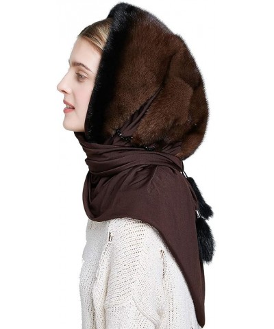 Real Mink Fur Hood-Scarf Hat for Women Scarf Cap Fashion Winter New Color: M37 $87.75 Scarves