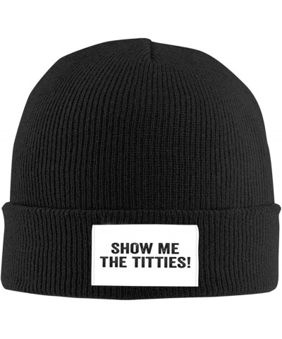 Show Me The Titties Gifts for Women Men Black Beanie Hats for Men Winter Slouchy Beanies for Women Teenage Black $12.09 Skull...