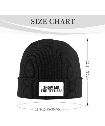 Show Me The Titties Gifts for Women Men Black Beanie Hats for Men Winter Slouchy Beanies for Women Teenage Black $12.09 Skull...