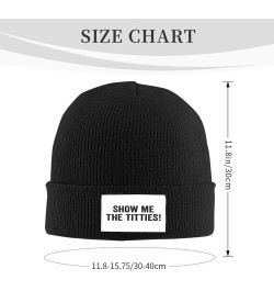 Show Me The Titties Gifts for Women Men Black Beanie Hats for Men Winter Slouchy Beanies for Women Teenage Black $12.09 Skull...