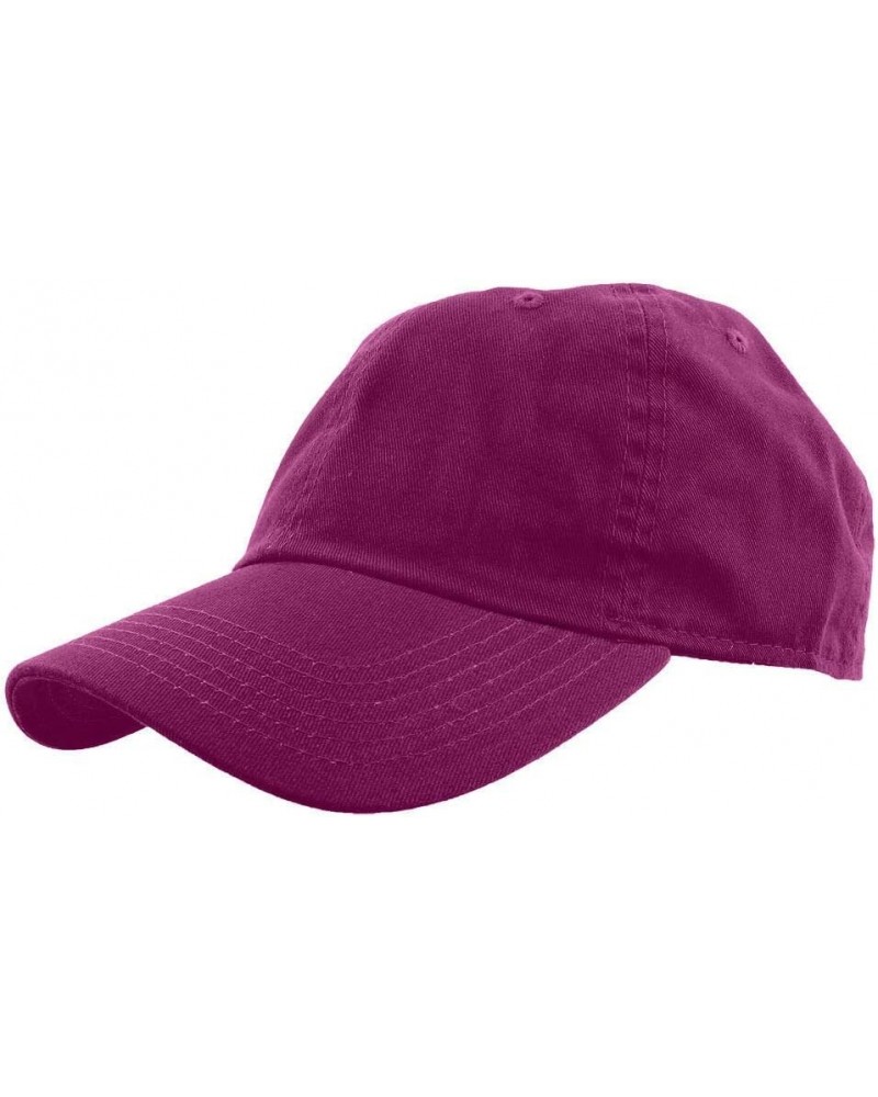 Men Women Unisex Plain Cotton Baseball Cap Washed Adjustable Polo Style Mulberry $12.31 Baseball Caps