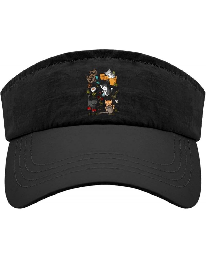 Cute cat Funny cat Retroings cat cat one Two Three cat Caps Sun Visor for Teens Running Hat Lightweight Allblack $11.00 Visors