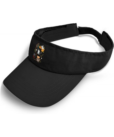 Cute cat Funny cat Retroings cat cat one Two Three cat Caps Sun Visor for Teens Running Hat Lightweight Allblack $11.00 Visors