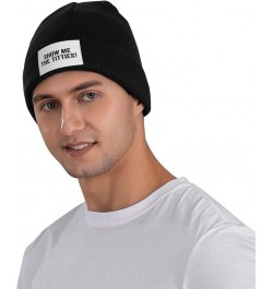 Show Me The Titties Gifts for Women Men Black Beanie Hats for Men Winter Slouchy Beanies for Women Teenage Black $12.09 Skull...