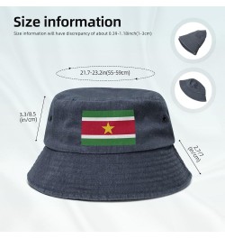 Flag of Suriname Bucket Hat for Men Women Outdoor Washed Cotton Sun Hats Travel Beach Hat Navy Blue $14.11 Bucket Hats