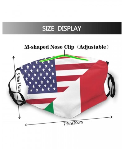 Us Italy Friendship Flag Face Mask Adjustable Breathable Balaclava with Filter Black $11.06 Balaclavas