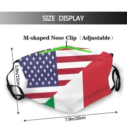 Us Italy Friendship Flag Face Mask Adjustable Breathable Balaclava with Filter Black $11.06 Balaclavas