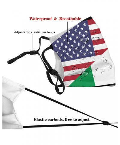 Us Italy Friendship Flag Face Mask Adjustable Breathable Balaclava with Filter Black $11.06 Balaclavas