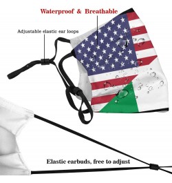 Us Italy Friendship Flag Face Mask Adjustable Breathable Balaclava with Filter Black $11.06 Balaclavas