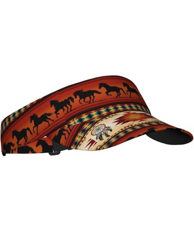 Cute Indian Native American Sport Sun Visor Hats Adjustable Empty Top Baseball Cap Ball Caps for Women and Men Native America...